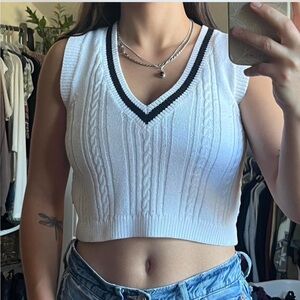 black and white sweater